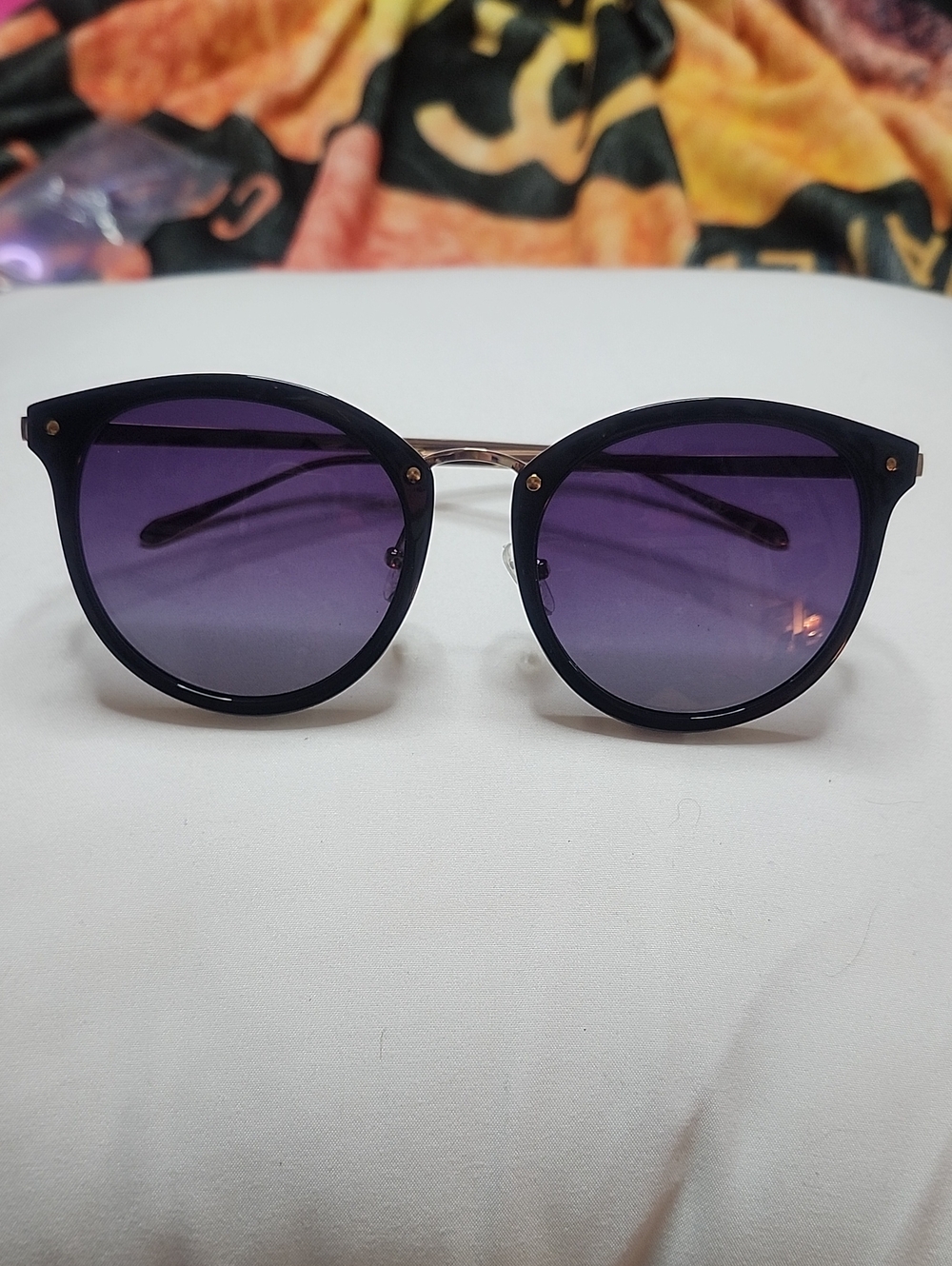 Purple Gradient Round Women's Sunglasses